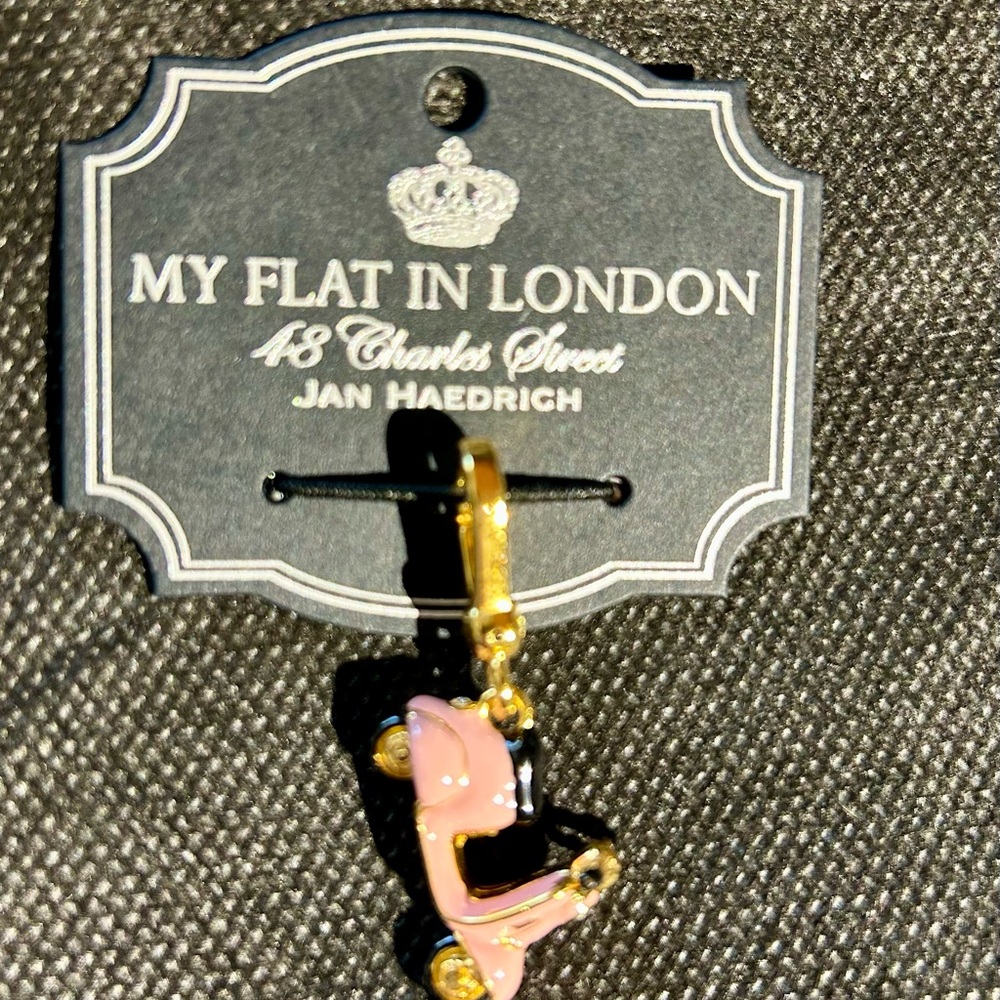 My Flat in London Rare Pink and gold tone scooter charm.  NWOT